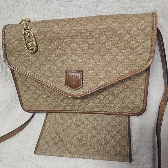 CELINE MO6 WALLET SHOULDER BAG 2-PEACE SET PVC LEATHER - Picture 14 of 14